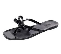 PRICES MAY VARY. Comfortable Flip Flops - These flat sandals are made of soft and durable material, and they won't hurt your feet or bruising the ankles, the material is fairly soft / bendable. It's high enough on the thong and do not rubs the tops of your toes Perfect for Summer Day - In a hot summer day, you need this beautiful and cool flip flops sandals. Just throw away your old sandals, dressing up with this jelly flip-flop show how sweet you are. The sole of the sandal is not thin and appr Jelly Flip Flops, Bow Flip Flops, Comfortable Flip Flops, Jelly Flats, Bow Sandals, Bow Flats, Studded Sandals, Jelly Shoes, Jelly Sandals