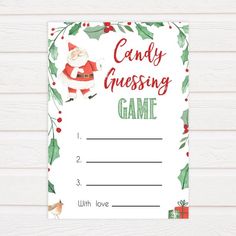 a christmas party game with santa clause on it