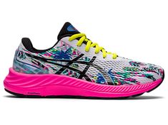 Colorful Sneakers Women, Asics Running Shoes Womens, Asics Running, Asics Women Gel, Asics Running Shoes, Women's Running Shoes, Print Sneakers, Asics Women, Black Running Shoes