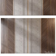 two panels of metal with gold and silver stripes on each panel, one in the middle