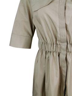 100% CottonComposition: 100co Chic Beige Dress With Pleated Waist, Chic Shirt Dress With Pleated Waist For Casual Days, Chic Shirt Dress With Pleated Waist For Casual Wear, Chic Shirt Dress With Pleated Waist For Casual Occasions, Chic Shirt Dress With Pleated Waist For Casual Events, Elegant Summer Shirt Dress With Pleated Waist, Elegant Beige Shirt Dress, Elegant Beige A-line Shirt Dress, Shop Dress