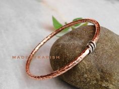 hammered copper bangle | Copper stacking bangle | Pure copper jewellery | Copper Bracelet for Women Arthritis | Gift for her | Gift for dad, Metal - Pure Copper Choose  bracelet length from 6 to 10 inches Handmade Copper bangle THICKNESS 4 mm NOTE- Dear Customer, Our Copper Jewelry is genuine hand polished and handmade by artisan and yes you can see soldering marks joints in our Copper Jewelry, it is left while soldering the copper; many sellers do copper plating to hide these marks. We don't do Copper Tubing Jewelry, Handmade Copper Bangle, Copper Work, Copper Plating, Copper Jewellery, Copper Jewelry Handmade, Copper Cuff Bracelet, Copper Cuff, Les Chakras