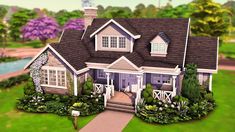 Family Sims 4, Suburban Family Home, Small House Exterior, Sims 4 Family