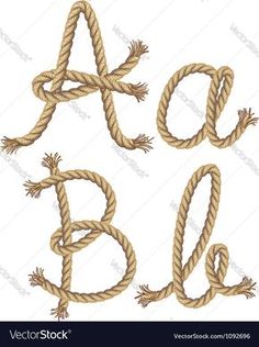 the letters are made out of rope and have been drawn in different directions to make it look