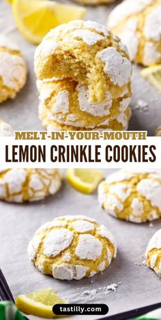 Enjoy every bite of these mouth-watering lemon crinkle cookies with bright and tangy lemon flavor, and a soft texture that melts in your mouth. Crinkle Cookies Recipe, Lemon Crinkle Cookies, Lemon Cookies Recipes, Christmas Baking Recipes, Lemon Dessert Recipes, Lemon Flavor, Crinkle Cookies, Delicious Cookie Recipes, Lemon Cookies