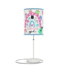 a lamp with a cartoon design on it