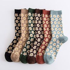 Kawaii Floral Socks Indulge in elegant style with our Kawaii Floral Socks. Made from soft and durable material, these socks feature a charming floral design that adds a touch of sophistication to any outfit. Keep your feet comfortable and stylish all day long with these must-have socks. Socks Packaging, Flower Socks, Red Season, Floral Socks, Soft Girl Outfits, Harajuku Outfits, Winter Socks, Floral Retro, Cottagecore Aesthetic