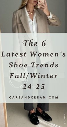 Shoe trends fall-winter 2024-2025. Discover the 6 hottest shoe trends for fall/winter and elevate your style! From rider boots and pretty ballet flats to chic loafers, this guide covers the latest in women shoes trends. Stay ahead in shoe fashion with these must-have pieces. Explore 2024 women’s shoe trends here! Womens Winter Work Shoes, Popular Shoes 2024 Women, Shoe Fashion 2024, Shoe Trend 2024, 2024 Shoes Trends Women, Winter Work Shoes