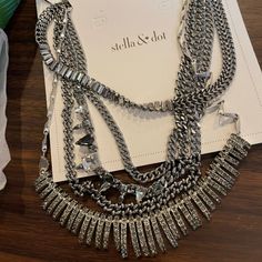 Amelia Sparkle Stella & Dot Necklace - N882s Mixed Silver Finish, 15" 19 1/2" With 5" Extender, Lobster Clasp Closure. Wear As One Cohesive Look Or Mix And Match With Sparkle Strands To Keep In Or Remove. New In Box. Stella And Dot Necklace, Dot Necklace, Dot Jewelry, Stella And Dot, Mix And Match, Womens Jewelry Necklace, Lobster Clasp, Jewelry Necklaces, Dots