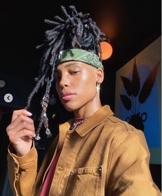 Bandana With Locs Men, Afro Punk Hairstyles, Gender Euphoria, Stud Outfits, Twists Hairstyles, African Arts, Tomboy Hairstyles, Hairstyle Men, Dreadlock Hairstyles For Men