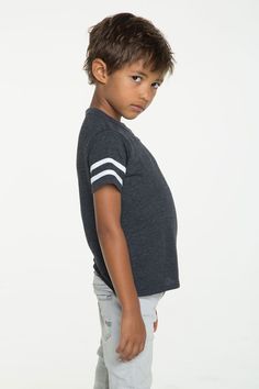 BOYS VINTAGE JERSEY S/S CREW NECK TEE W/ VINTAGE JERSEY STRAPPINGS | chaserbrand.com Loungewear Dresses, S Crew, Kids Shorts, Jersey Tee, Our Kids, Crew Neck Tee, Lifestyle Brand