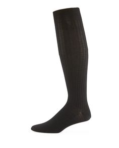 Neiman Marcus merino wool blend ribbed socks. Banded cuffs. Approx. 17"L. Merino wool/silk/nylon/Lycra%26#174; spandex. Machine wash. Made in Italy. | Neiman Marcus Over-the-Calf Ribbed Socks Fitted Solid Color Knee-high Socks, Elegant Fitted Mid-calf Socks, Classic Knee-high Socks, Fitted Classic Knee-high Legwear, Classic Fitted Knee-high Legwear, Classic Fitted Knee-high Socks, Classic Full Length Solid Legwear, Classic Stretch Knee-high Socks, Classic Fitted Knee-high Socks For Fall