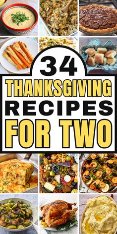 thanksgiving recipes for two with the title overlay