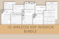 the amazonn kp interior bundle is shown in black and white with text that reads,