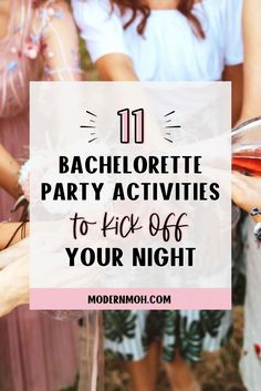 Discover 11 bachelorette party activities to kick off your night with a bang. These bachelorette game ideas are guaranteed to get the giggles going and create lasting memories. Start your celebration with these fun and engaging bachelorette party games that everyone will love. | Bachelorette party games Bachelorette Fun Party Games, Themes For Bachelorette Party Ideas, Activities For Bachelorette Party, Girl Bachelorette Party Ideas, Fun Bachelorette Party Games Activities, Bach Games Bachelorette Parties, Bachelorette Night In Ideas, Bachelorette Game Night, Bachelorette Night Out