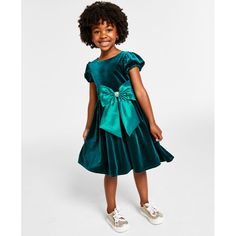 She Will Love This Velvet Dress With A Satin Tie-Front Bow. Short Sleeve Round Neck Knee Length Polyester, Spandex Hand Wash Imported Holiday Formal Dresses, Girls Velvet Dress, Snowman Dress, Cap Sleeve Dress, Bubble Skirt, Review Dresses, Rose Dress, Capped Sleeve Dress, Matching Family Outfits