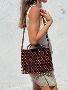 Wooden Beaded Bag I Beaded Purse I Clutch Bag I Beaded Shoulder Bag I Handmade Bag I Vintage Beads Bag - Etsy Turkey Beaded Shoulder Bag, Beads Bag, Vintage Beads, Beaded Bag, Beaded Purses, Handmade Bag, Clutches, Clutch Bag, Purse