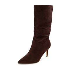 PRICES MAY VARY. Soft Premium Vegan Suede upper Side Zipper for easy on / off Memory Foam padding Premium dress outsole 3 Inch Heel Step into these scrunch heel boots! These boots feature a soft Vegan Suede upper and Memory Foam padding. Trendy High Heels, Heel Stretch, Ankle Boots For Women, Heel Boot, Closed Toe Shoes, Square Toe Boots, Brown Booties, Slouched Boots, Pointed Toe Heels