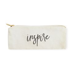 "How cute are these motivational pencil pouches for back to school? These 100% cotton canvas pencil cases make the perfect pouch for all ages! Its unique design and style caters to all personalities. Simply fill with pens, pencils, stationery or even travel essentials! Not only are these pouches a cute stationery accessory, they are the perfect size for your makeup brushes and cosmetics! Material: 100% Cotton Canvas Fabric Heavy duty cotton canvas fabric High quality gold zipper Size: 8\" W x 3\ Pencil Pouches, Personalized Pencil Case, Canvas Pencil Case, Personalized Pencils, Birthday Gifts For Teens, Makeup For Teens, Everyday Gifts, Stationery Accessories, Pens Pencils