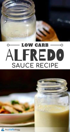 low carb alfredo sauce recipe in a mason jar