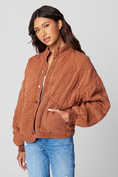 Super Soft Tencel Dropshoulder Quilted Jacket[Shell: 100% Lyocell; Filling: 100% Polyester; Lining: 100% Cotton] Sweatpants Fit, Sweater Jumpsuit, Blank Nyc, Fall Jackets, Pant Shirt, Mode Inspiration, Jacket Sale, Quilted Jacket, Outerwear Women