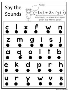 the letter sounds worksheet for children to practice their handwriting and spelling with letters