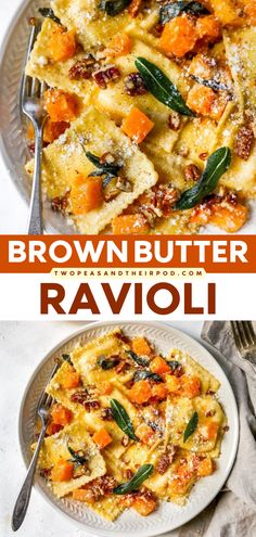 Looking for the best Fall recipe for dinner? This Brown Butter Ravioli with Butternut Squash is a filling vegetarian Fall meal and a great dish to serve any night of the week. Pin this recipe! Brown Butter Ravioli, Butternut Squash Sage, Squash Ravioli, Butternut Squash Ravioli, Easy Autumn Recipes, Fall Recipes Healthy, Fall Comfort Food, Best Vegetarian Recipes