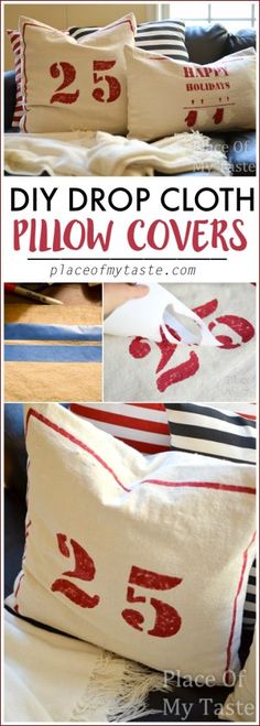 diy drop cloth pillow covers that are easy to make and great for any room in the house