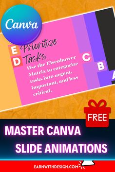 Visual guide to making engaging slide animations in Canva, perfect for adding dynamic movement to presentations. Easy A, Font Pairing