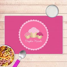 Sweet Cupcakes Personalized Kids Placemat - Give Wink Personalized Placemats, Placemats Kids, Table Manners, Sweet Cupcakes, Kids Focus, Healthy Eating Habits, Eating Habits, Personalised Kids, Manners