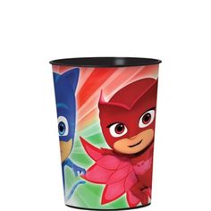 the pj masks cups are designed to look like they have faces on each one