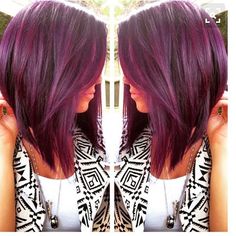 Now this is the color THIS Old Lady wants!! I love it!! Maybe as a treat when I drop 20 lbs! Mekap Mata, Plum Hair, Trendy Hair Color, Haircut And Color, Hair Color And Cut, Trending Hairstyles, Red Hair Color, Hairstyles Ideas