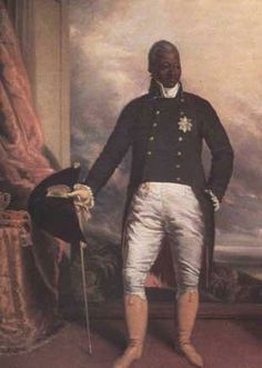 an old painting of a man in uniform