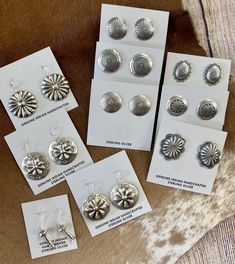 Spiral round hook earrings Stamped Sterling and signed LEE Rodeo Jewelry, Yee Yee, Classy Earrings, Boutique Ideas, Cowgirl Aesthetic, Classic Earrings, Jewelry Lookbook, Western Jewelry, Everyday Earrings