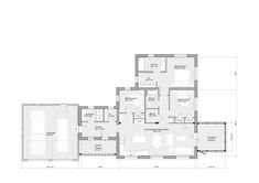 the floor plan for a house with three bedroom and two bathrooms on one side, an office