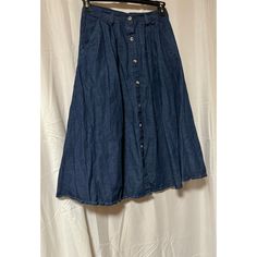 Denim Moves , Lightweight Denim Long Skirt, Buttons All The Way Down, Nwot, Size Medium, 100% Cotton And Has 2 Hip Pockets . Length Is Approximately 30” And Is In Like New Condition. Dark Wash Relaxed Denim Skirt, Casual Indigo Cotton Denim Skirt, Casual Indigo Denim Skirt In Cotton, Casual Indigo Denim Skirt, Medium Wash Denim Skirt Jeans, Denim Skirt With Button Closure In Dark Wash, Dark Wash Cotton Denim Skirt With Button Closure, Dark Wash Button Closure Denim Skirt, Dark Wash Denim Skirt With Button Closure