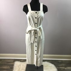 New Size Small Super Cute Button Down Belted Cotton Spandex Asymmetrical Tiered Dress, Long Sleeve Dresses Fall, Cream Midi Dress, Purple Midi Dress, Printed Halter Dress, Tiered Ruffle Dress, White Cotton Dress, Stripped Dress, Ribbed Midi Dress