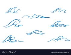 the waves are drawn in blue ink on a white background, and it looks like they have