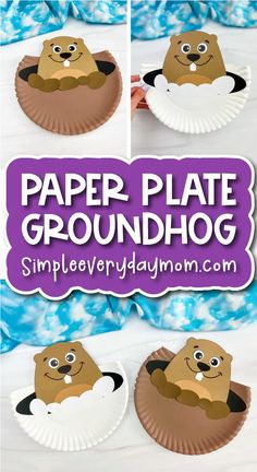 paper plate groundhog craft for kids to make