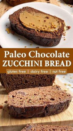 this pale chocolate zucchini bread is made with gluten free, dairy - free and nutritious ingredients