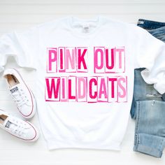 Pink Cotton Sublimation T-shirt With Custom Print, High School Mascots, Cheerleading Gifts, Bulldog Shirt, Pink Out, 3rd Party, Digital Drawings, School Mascot, Silhouette Machine