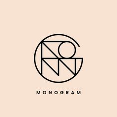 the monogram logo in black and white on a beige background with an orange circle