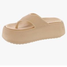 Brand New Bebe Puffi Women's Platform Sandal Size 9 Color Cream Made Synthetic Closure Type Slip On Country Of Origin About This Item Synthetic Thong Upper Slip-On Fit Lightly Cushioned Footbed 2-1/4" Heel Height Description Synthetic Thong Upper Slip-On Fit Lightly Cushioned Footbed 2-1/4" Heel Height This Items Is Brand New With Tag Beige Platform Slippers With Round Toe, Comfortable Platform Slippers With Thick Bottom For Spring, Spring Beach Platform Slippers With Thick Sole, Spring Beach Platform Slippers With Thick Bottom, Beige Closed Toe Platform Slippers For Beach, Closed Toe Beige Platform Slippers For Summer, Beige Round Toe Platform Slippers For The Beach, Summer Beige Closed Toe Platform Slippers, Beige Synthetic Platform Slippers For Vacation