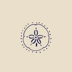 an image of a flower with dots in the center on a beige background that is drawn by hand