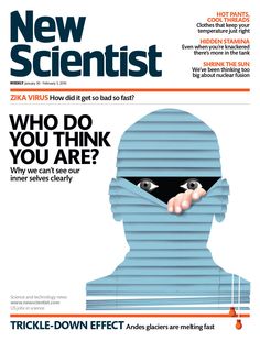 the front cover of new scientist magazine, which features an image of a man's head