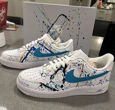 (eBay) Original Factory Air Force 1 Box. -Easy to clean. Pick any color you want from our 130 different color options. -We only use the highest of quality materials. White Low-top Sneakers With Paint Splatter, White Paint Splatter Low-top Sneakers, Casual White Sneakers With Paint Splatter, Casual Sneakers With Paint Splatter And White Sole, White Lace-up Sneakers With Paint Splatter, Nike Casual Sneakers With Paint Splatter, Casual Custom Paint Splatter Low-top Sneakers, Casual Low-top Custom Sneakers With Paint Splatter, Casual Paint Splatter Low-top Custom Sneakers