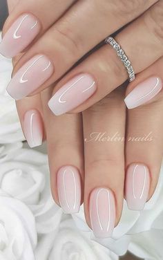 Nails Bride, Nails Neutral, Bridal Nail, Wedding Nail Art Design, Natural Nail Designs, Makeup Nails Art, Wedding Nails Design