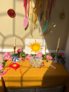 Litha Altar 2019 : pagan Litha Altar Ideas, Litha Crafts, Litha Decorations, Litha Altar, Solar Witch, Beltane Altar, Witchy Space, Pagan Sabbats