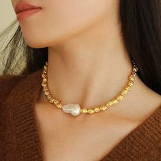 Product Details: Process: 18K gold plated Material: Copper/Natural Baroque Pearl (length 2-2.5cm) Size: Necklace inner circumference 37-44cm Weight: about 82g Necklaces Pearl, Baroque Pearl Necklace, Pearl Necklaces, Swarovski Pearls, Jewelry Cleaner, Smokey Quartz, Keep Jewelry, Metal Style, Gold Filled Jewelry