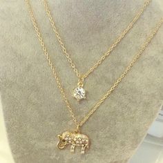 Beautiful Good Luck Trunk Up Elephant Necklace Set. Available Also In Silver! Good Luck Elephant, Elephant Necklace, Good Luck, Necklace Set, Womens Jewelry Necklace, Trunk, Elephant, Jewelry Necklaces, Women Jewelry